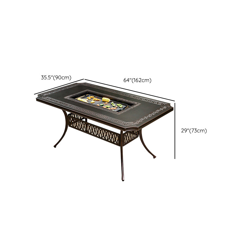 Modern Geometric Waterproof Courtyard Table Aluminum Outdoor Table