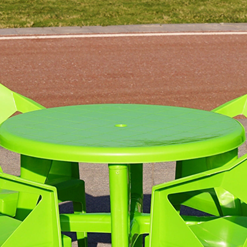 Modern Plastic Patio Table Outdoor Dining Table with Umbrella Hole