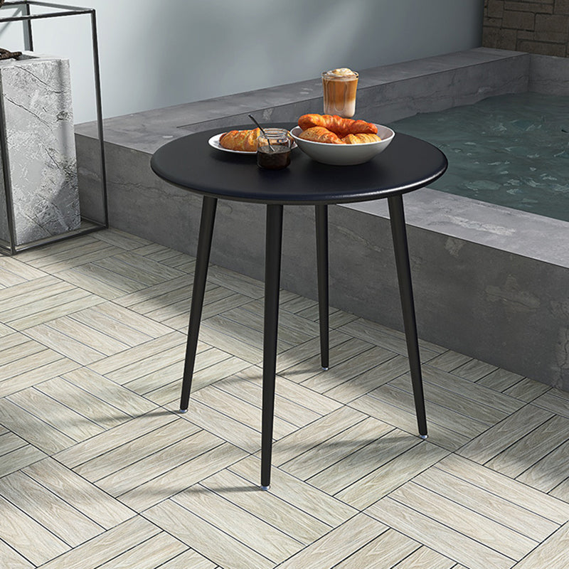 Modern Colorful Courtyard Table Circle Shape Iron Frame Outdoor Table