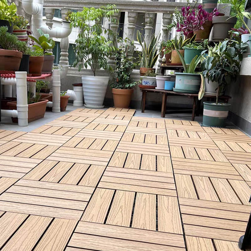 Classical Square Decking Tiles Solid Color Composite Patio Flooring Tiles