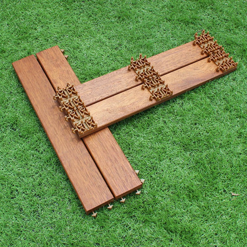 Basic Wood Tile Set Composite Interlocking Patio Flooring Tiles