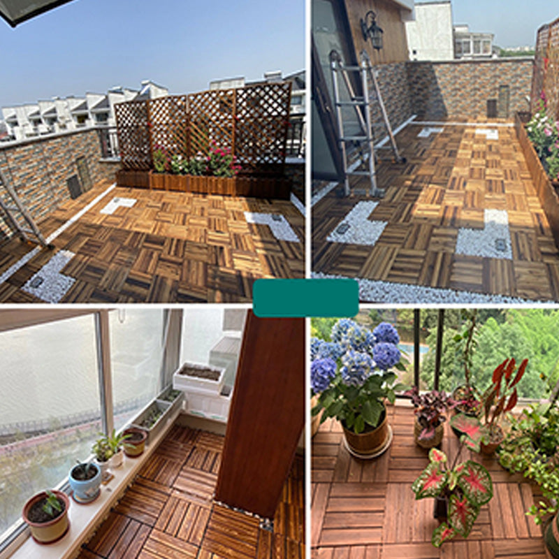 12" X 12" Square Hardwood Flooring Click-Locking Pine Wood Flooring Tiles