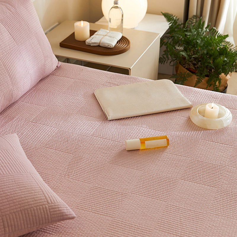 Modern Bed Sheet Set Solid Color Basic Fitted Sheet for Bedroom