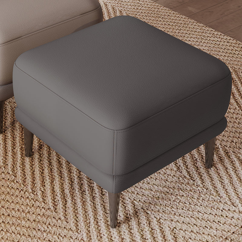 Contemporary Square Ottoman Home Leather Foot Stool with Legs