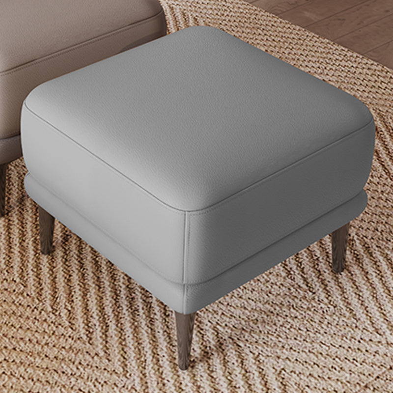 Contemporary Square Ottoman Home Leather Foot Stool with Legs