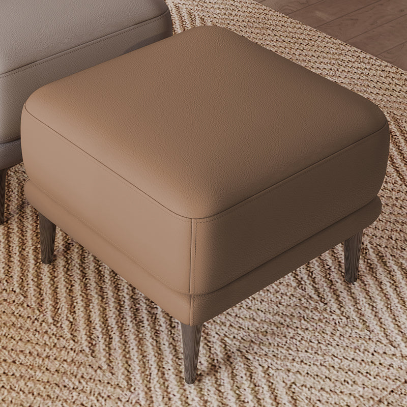 Contemporary Square Ottoman Home Leather Foot Stool with Legs