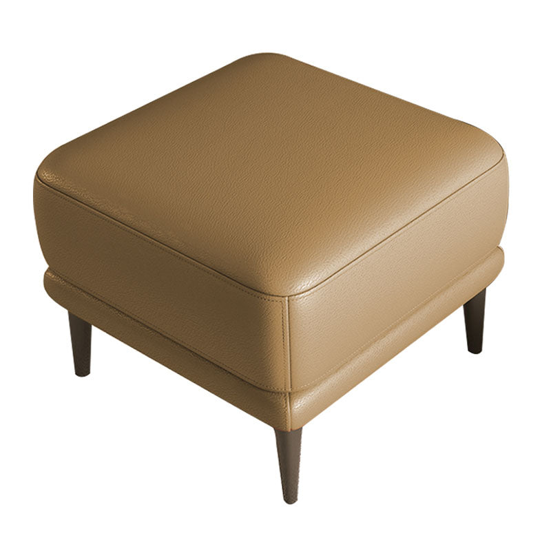 Modern Square Footstools Genuine Leather Foot Stool , 16.38 Inch Height