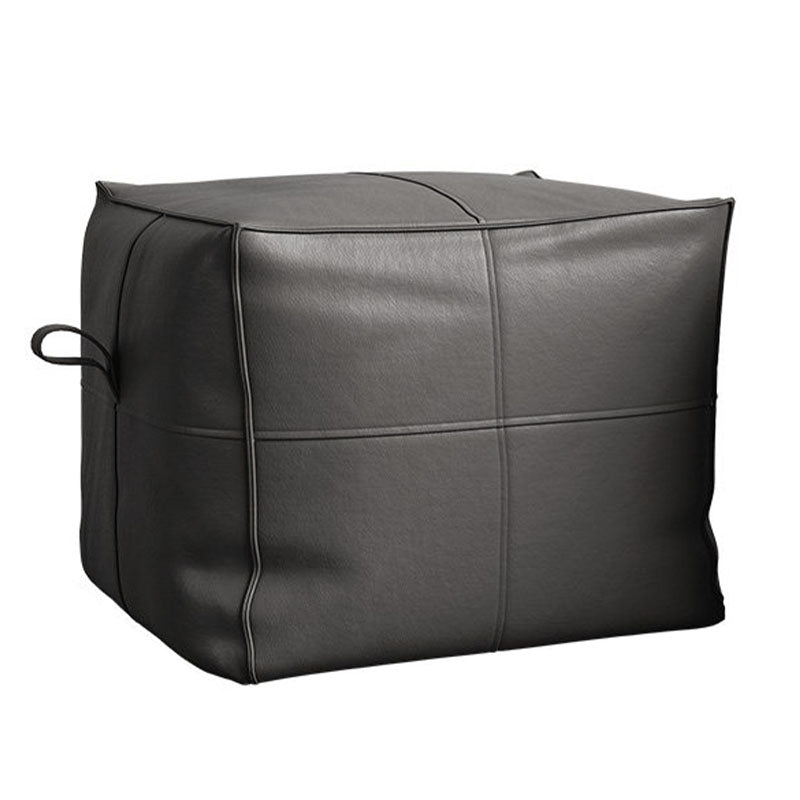 Contemporary Home Square Ottoman Leather Foot Stool without Legs