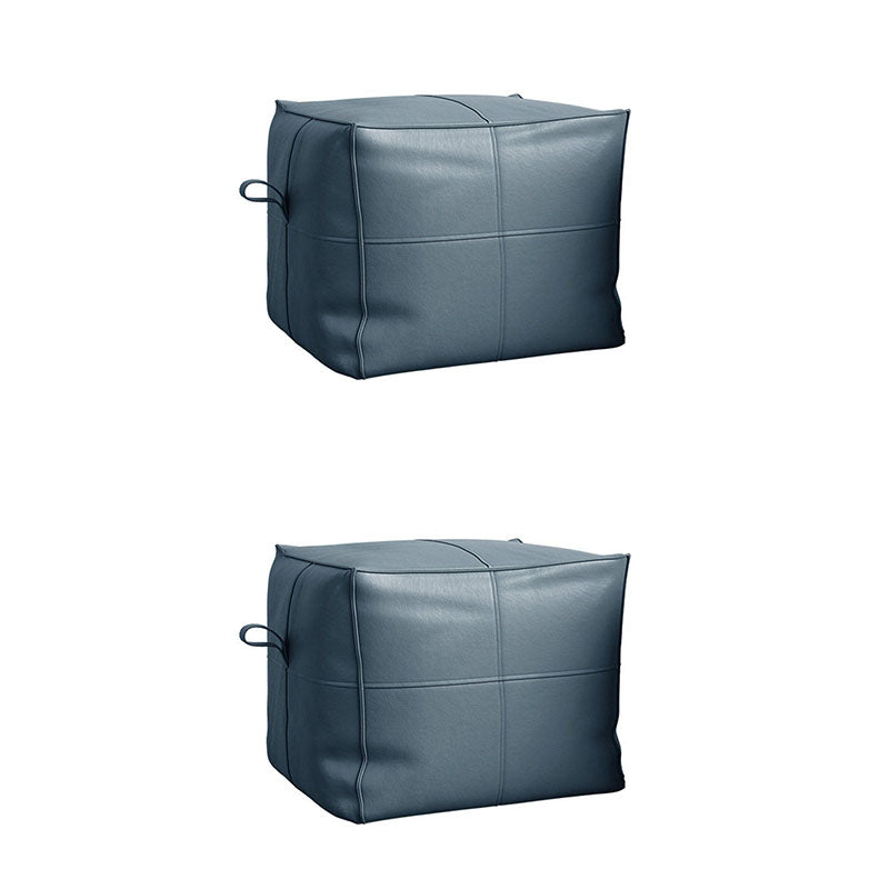 Contemporary Home Square Ottoman Leather Foot Stool without Legs