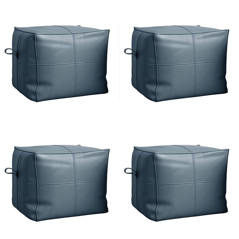 Contemporary Home Square Ottoman Leather Foot Stool without Legs