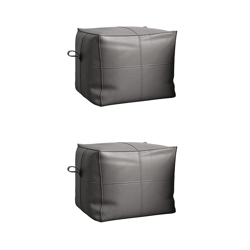 Contemporary Home Square Ottoman Leather Foot Stool without Legs