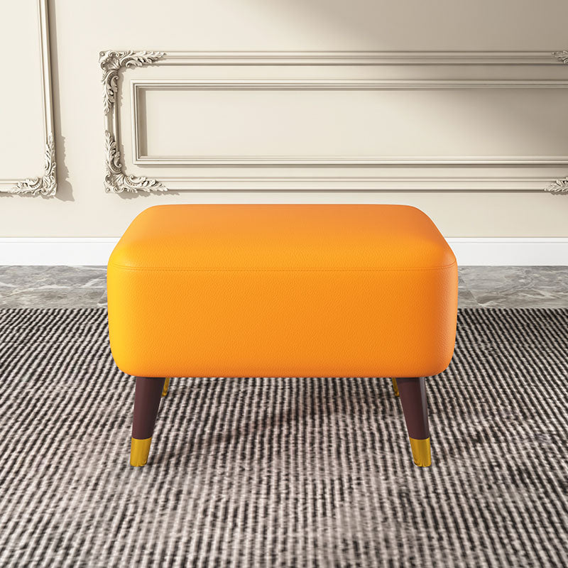 Rectangle Footstools Genuine Leather Foot Stool , 14.82 Inch Width