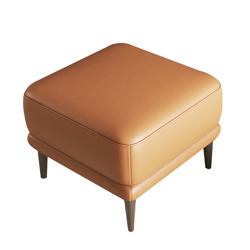 Square Footstools Genuine Leather Foot Stool , 16.38 Inch Height