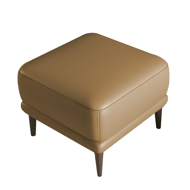 Square Footstools Genuine Leather Foot Stool , 16.38 Inch Height