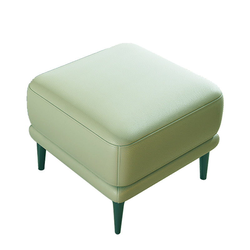 Square Footstools Genuine Leather Foot Stool , 16.38 Inch Height