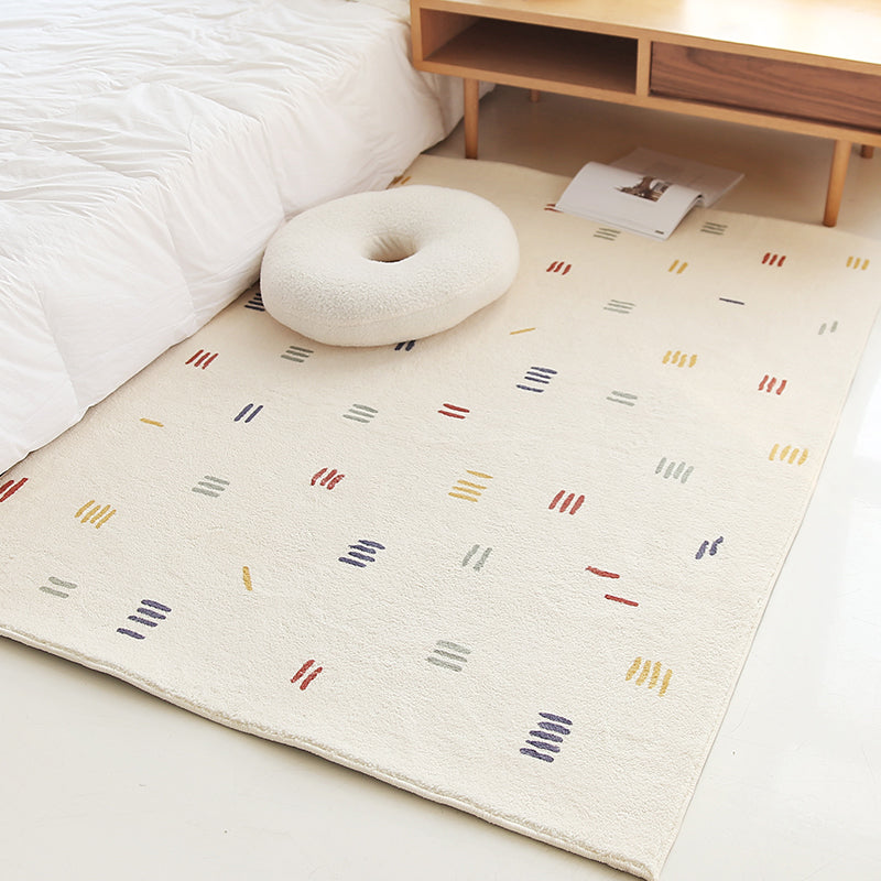 Polyster Rug Non-Slip Backing Adults Indoor Rug Rectangle Contemporary Carpet Stripe Print