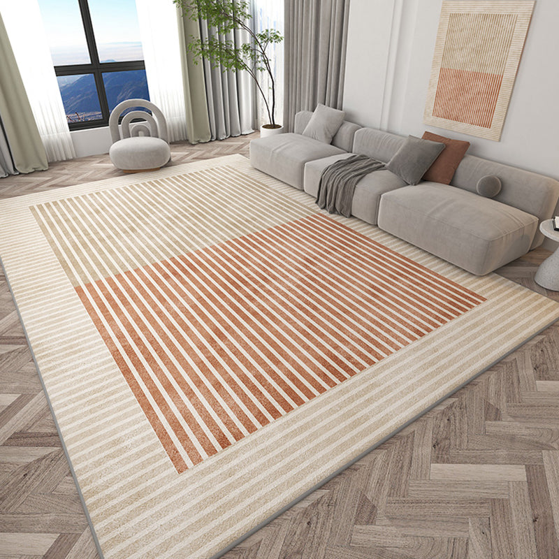 Rectangle Indoor Rug Contemporary Color Block Area Rug Non-Slip Backing Living Room Rug