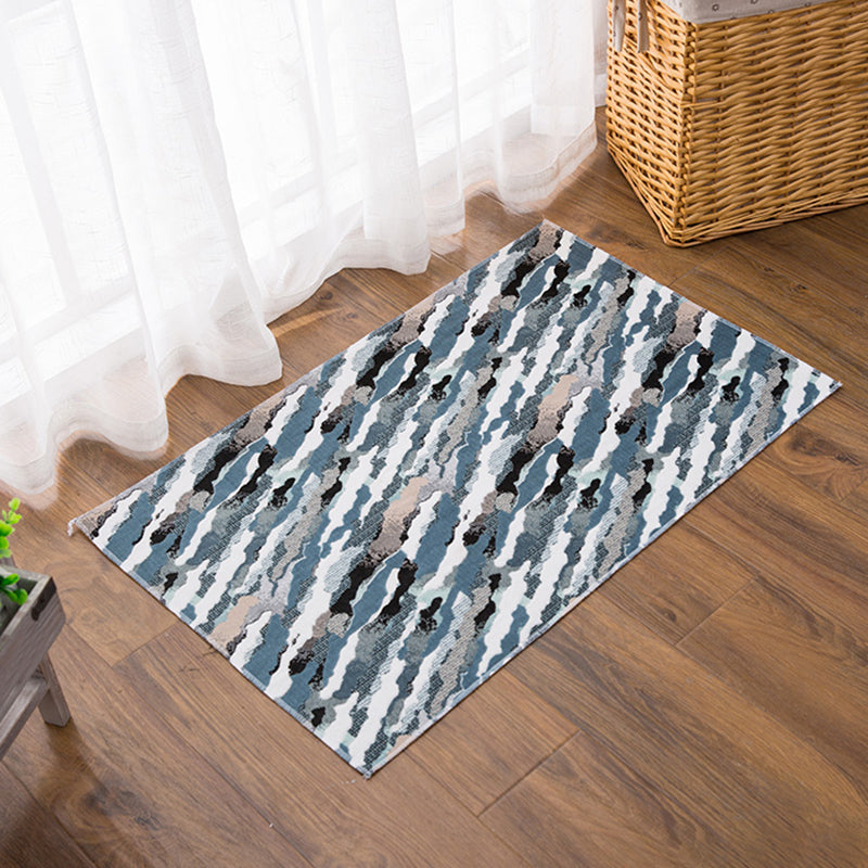 Boho-Chic Area Rug Polyster Rectangle Rug Wavy Pattern Adults Indoor Rug Wavy Pattern