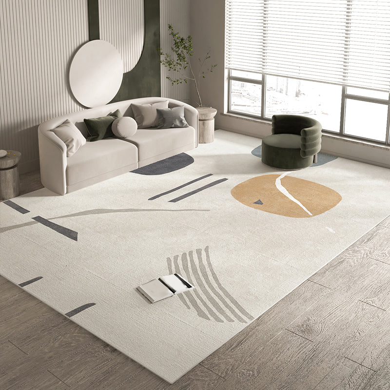 Simple Colorblock Rug Morandi Color Area Rug Polyester Easy Care Carpet for Bedroom