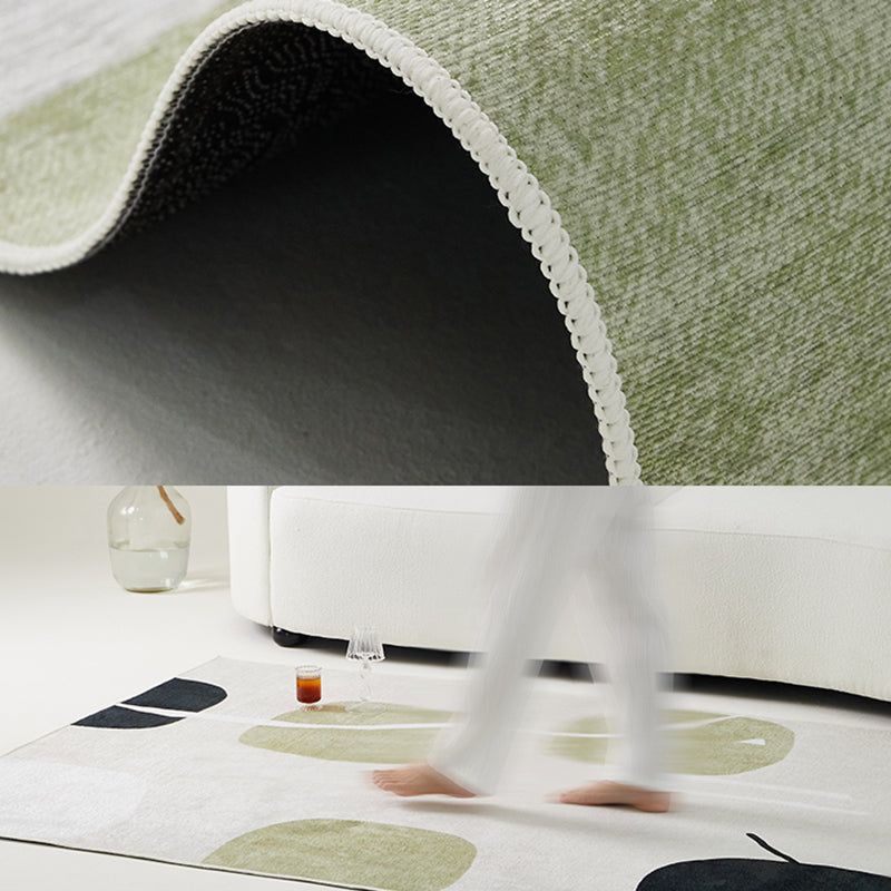 Simple Colorblock Rug Morandi Color Area Rug Polyester Easy Care Carpet for Bedroom