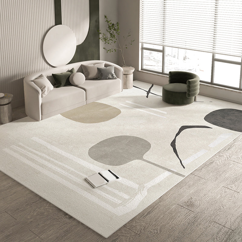 Simple Colorblock Rug Morandi Color Area Rug Polyester Easy Care Carpet for Bedroom