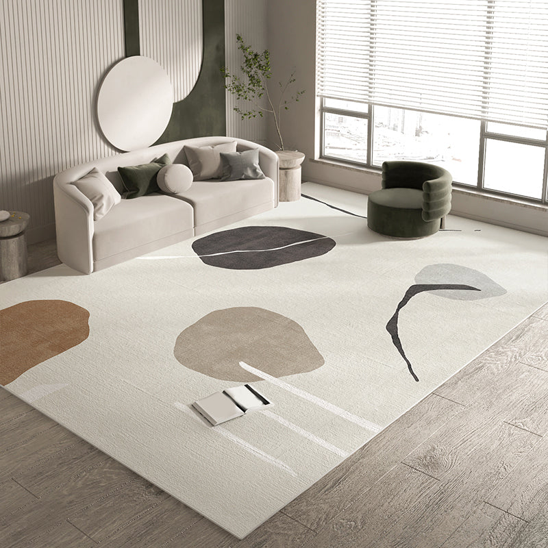 Simple Colorblock Rug Morandi Color Area Rug Polyester Easy Care Carpet for Bedroom