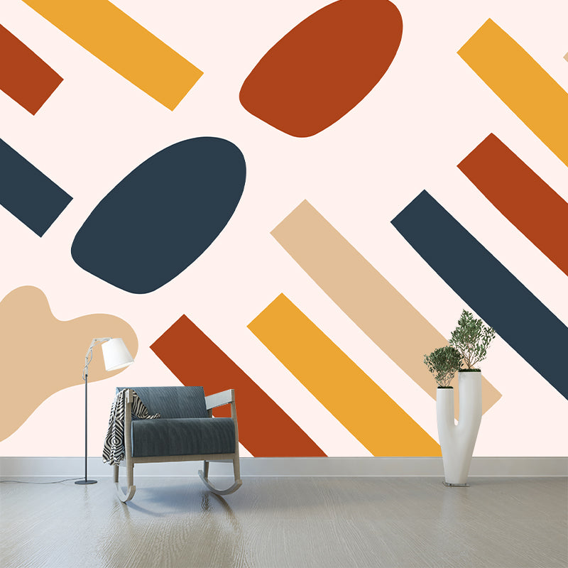 Illustration Abstract Geometry Mural Stain Resistant Living Room Wall Mural