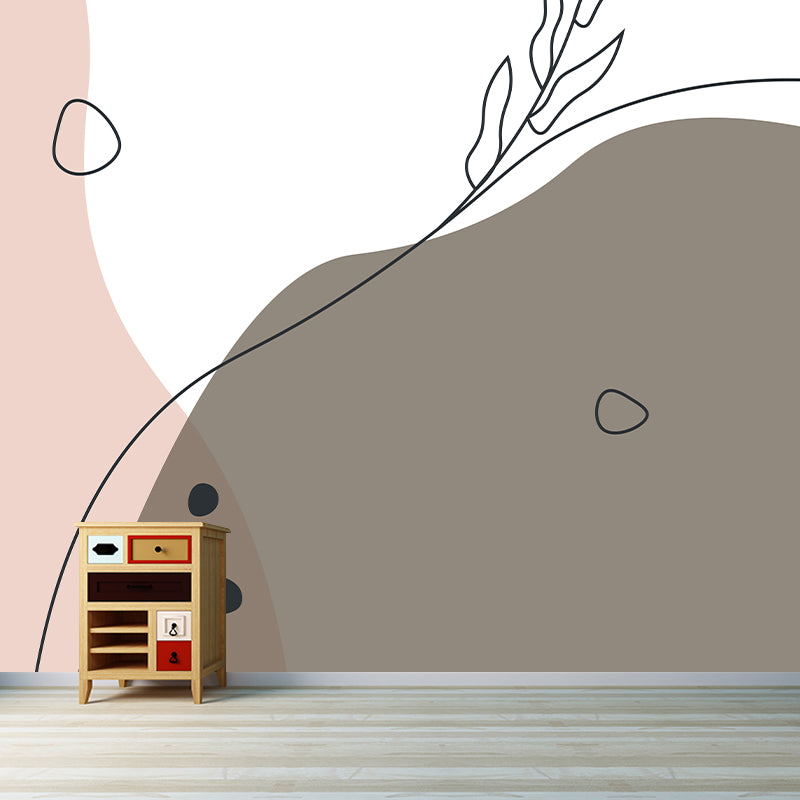 Minimalism Mildew Resistant Wallpaper Illustration Sleeping Room Wall Mural