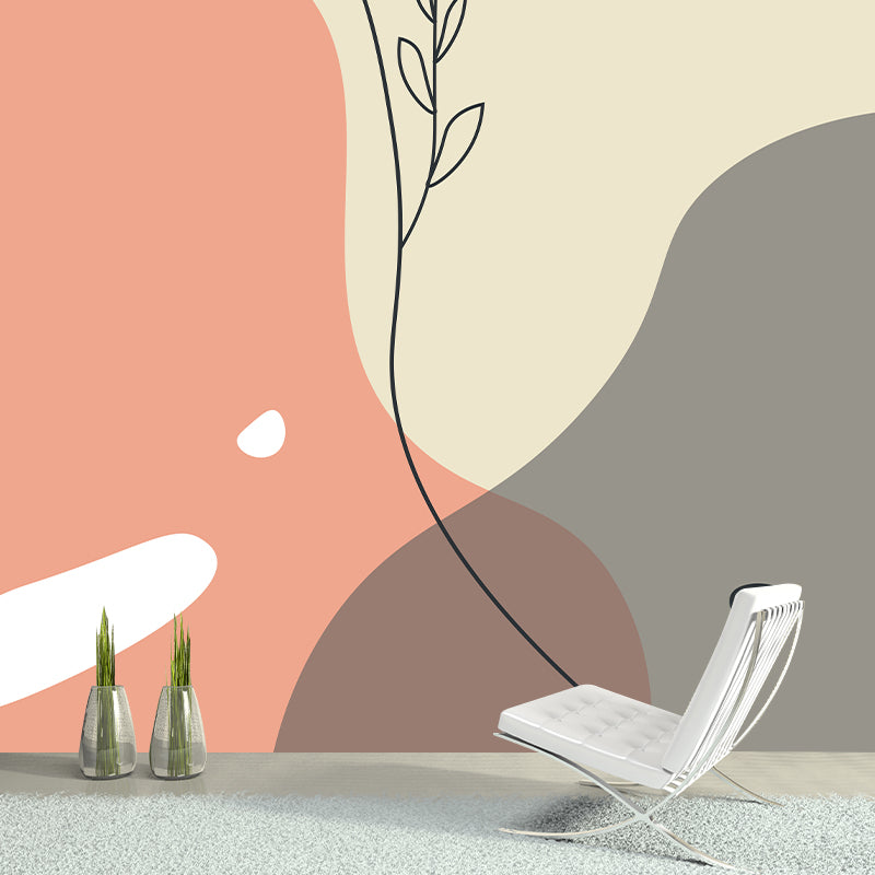 Eco-friendly Minimalism Illustration Wall Mural Wallpaper Sitting Room Wall Mural