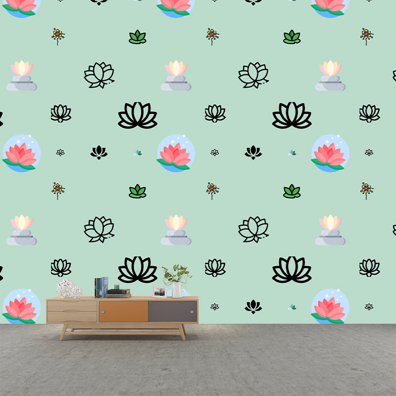 Mural Wallpaper Plant Pattern Environment Friendly Living Room Wall Mural