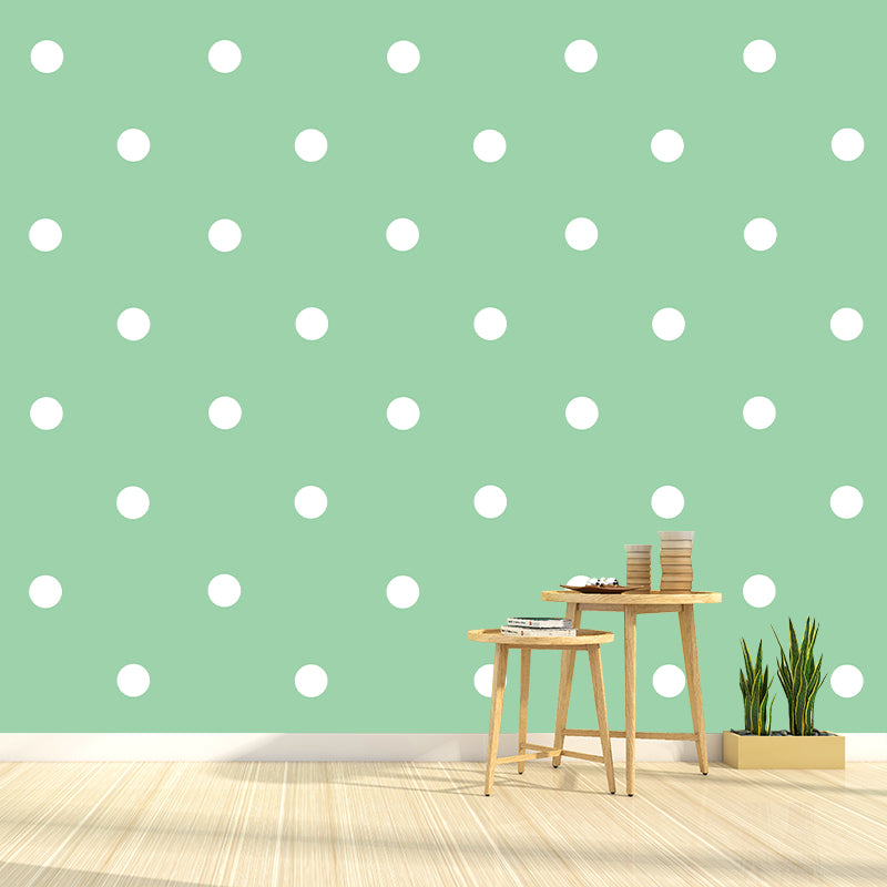 Polka Dot Mildew Resistant Wallpaper Illustration Sleeping Room Wall Mural