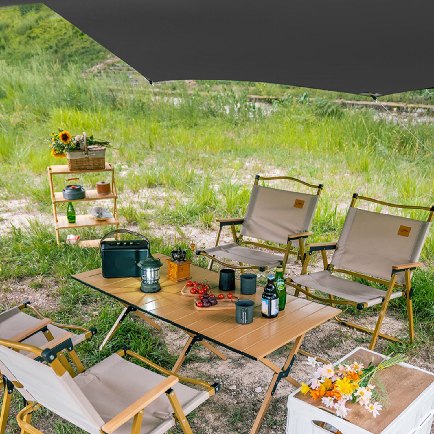 Modern Foldable Camping Table Rectangle Waterproof Camping Table