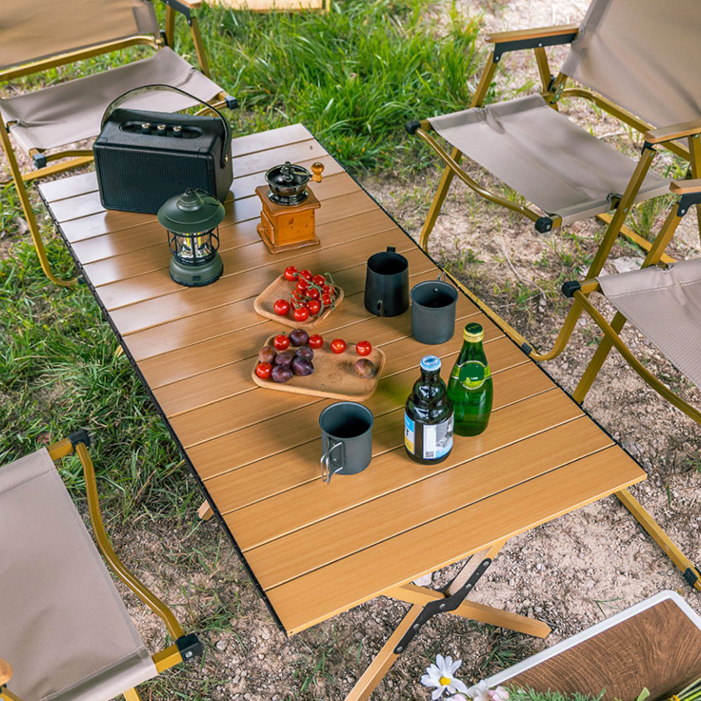 Modern Foldable Camping Table Rectangle Waterproof Camping Table