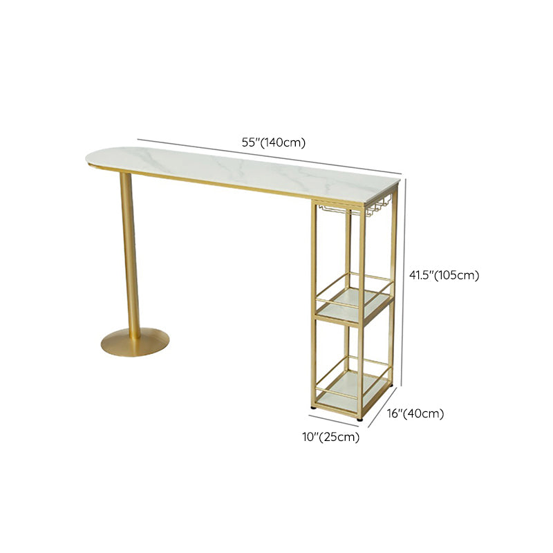 Modern Style Stone Bar Table Set 1/2/3 Pcs Specialty Bar Set for Indoor
