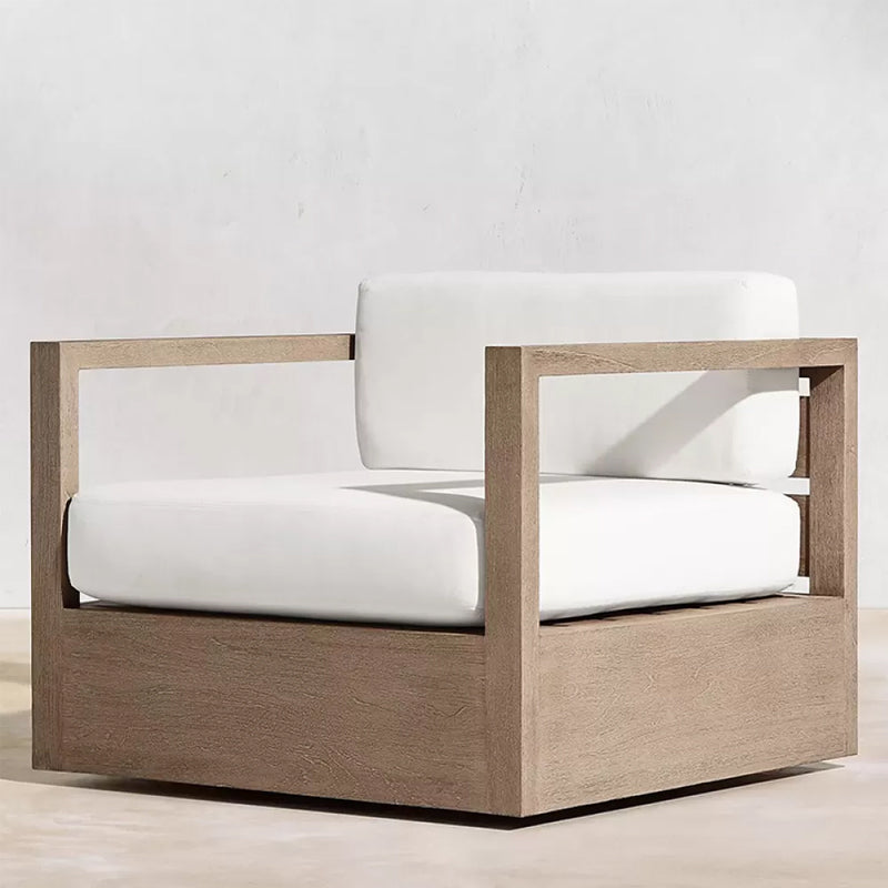 Wood Outdoor Patio Sofa Teak Water Resistant Patio Sofa with Cushions