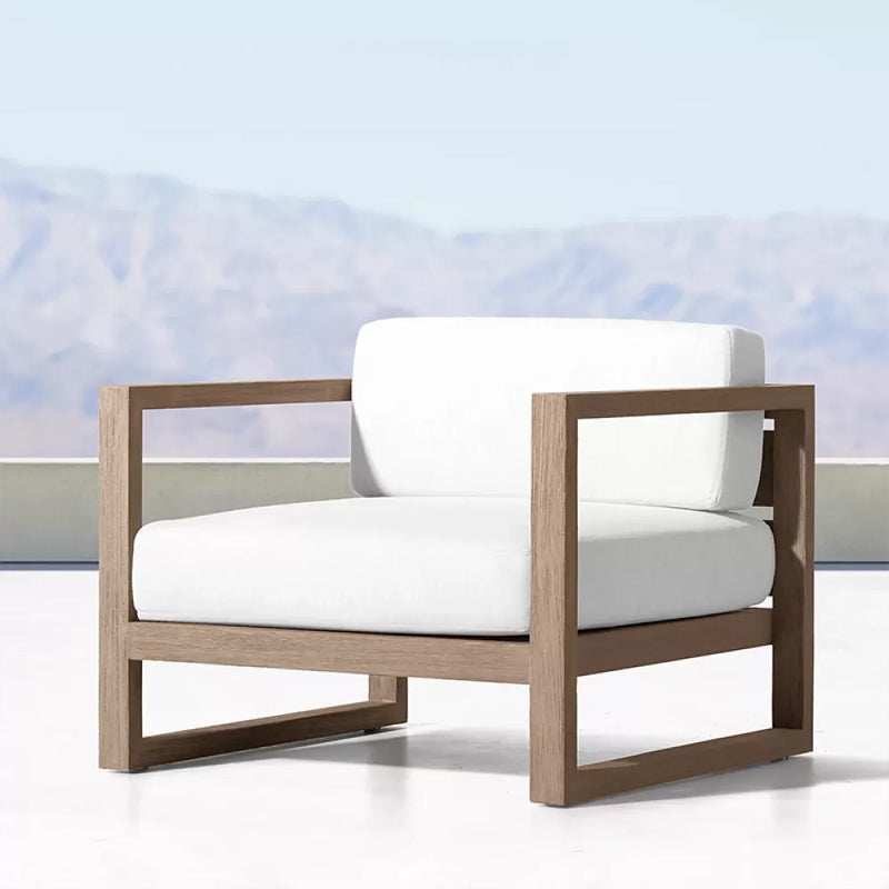 Wood Outdoor Patio Sofa Teak Water Resistant Patio Sofa with Cushions