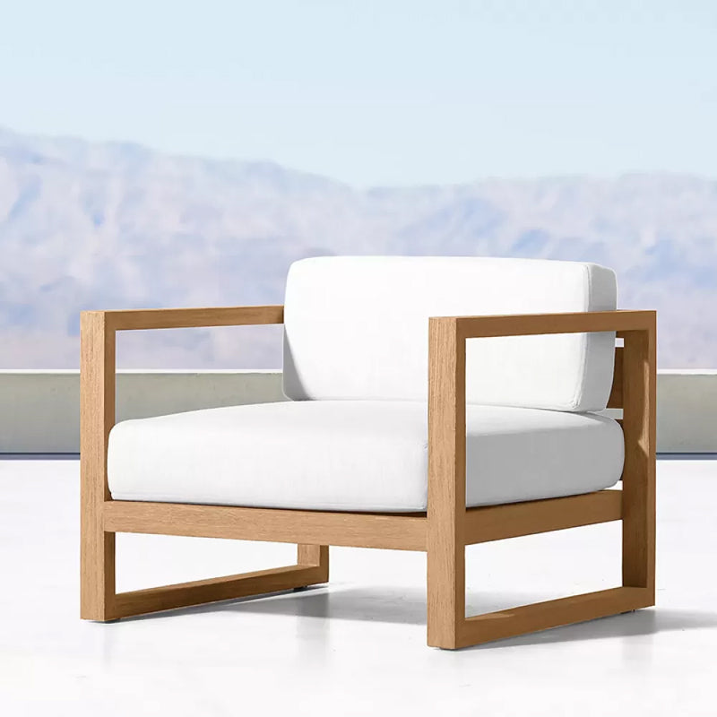 Wood Outdoor Patio Sofa Teak Water Resistant Patio Sofa with Cushions