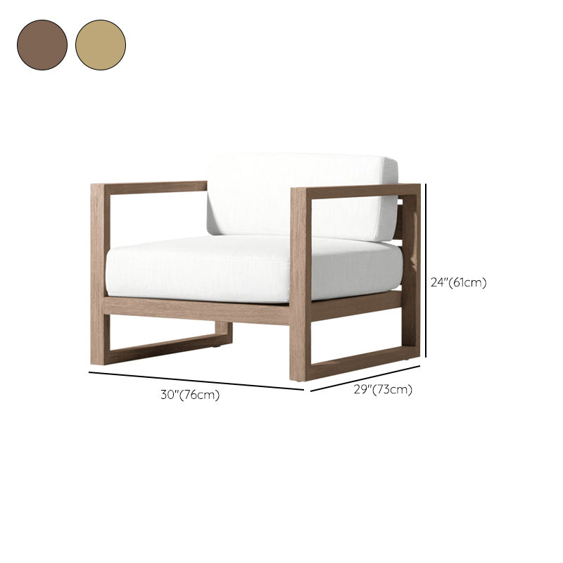 Wood Outdoor Patio Sofa Teak Water Resistant Patio Sofa with Cushions