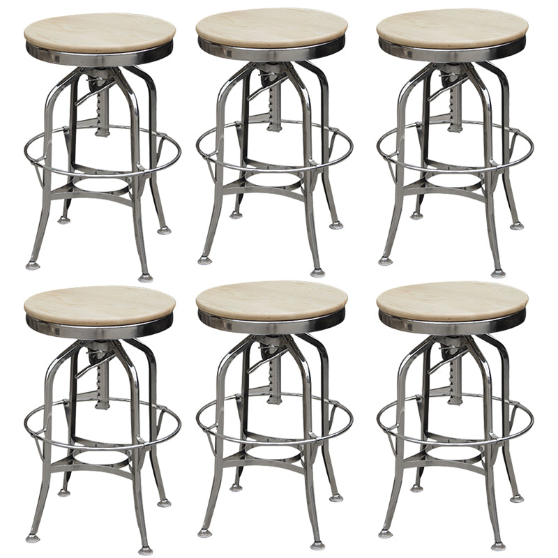 Industrial Metal Legs Bar Stools Indoor Faux Leather Counter Chair