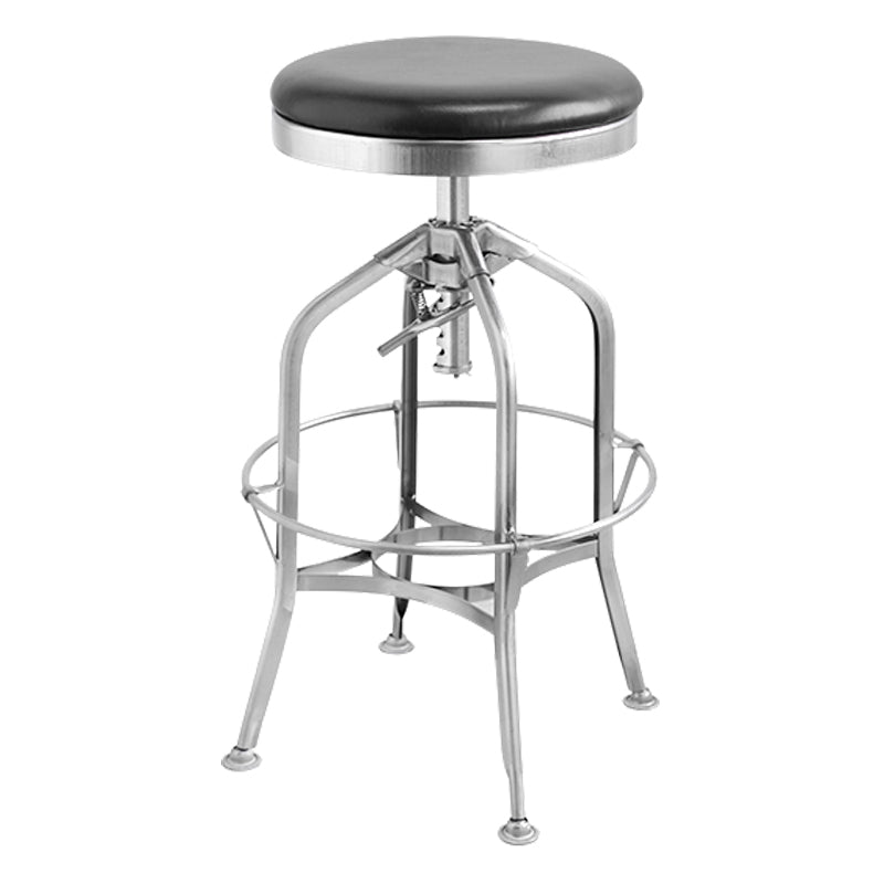 Industrial Metal Legs Bar Stools Indoor Faux Leather Counter Chair