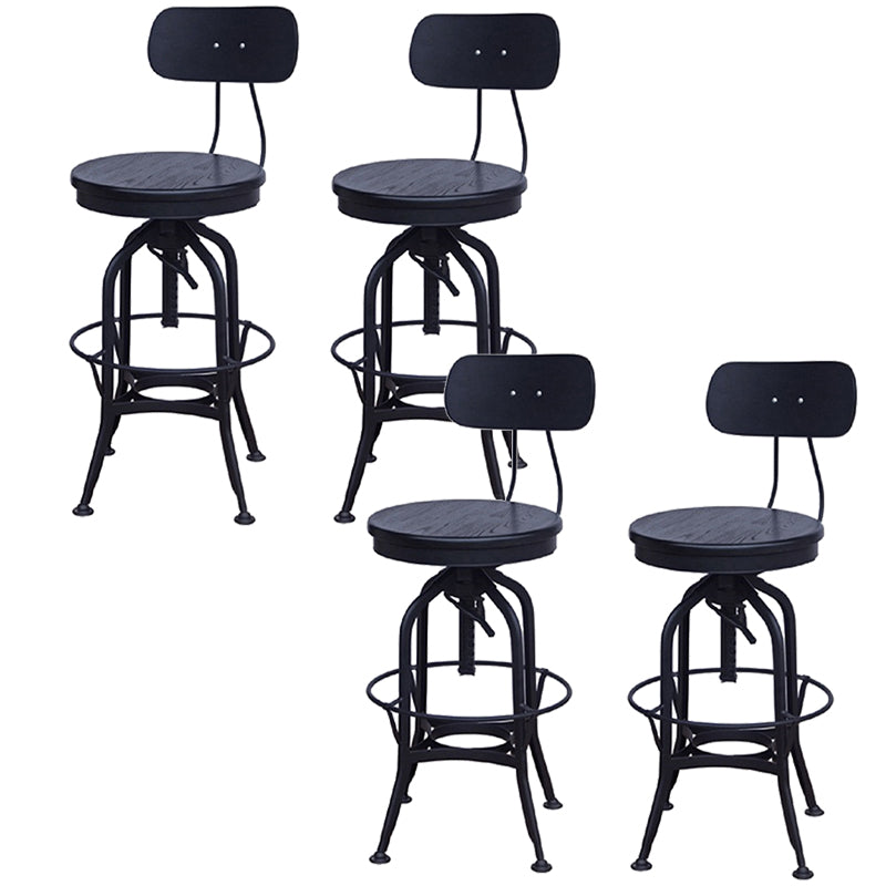 Industrial Metal Legs Bar Stools Indoor Faux Leather Counter Chair