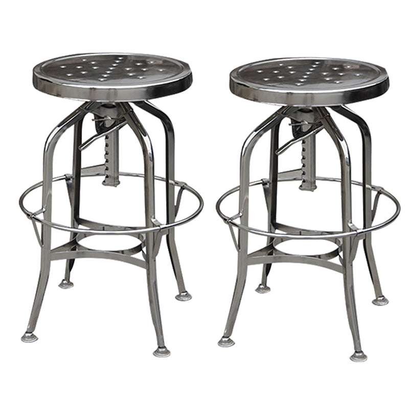 Industrial Metal Legs Bar Stools Indoor Faux Leather Counter Chair