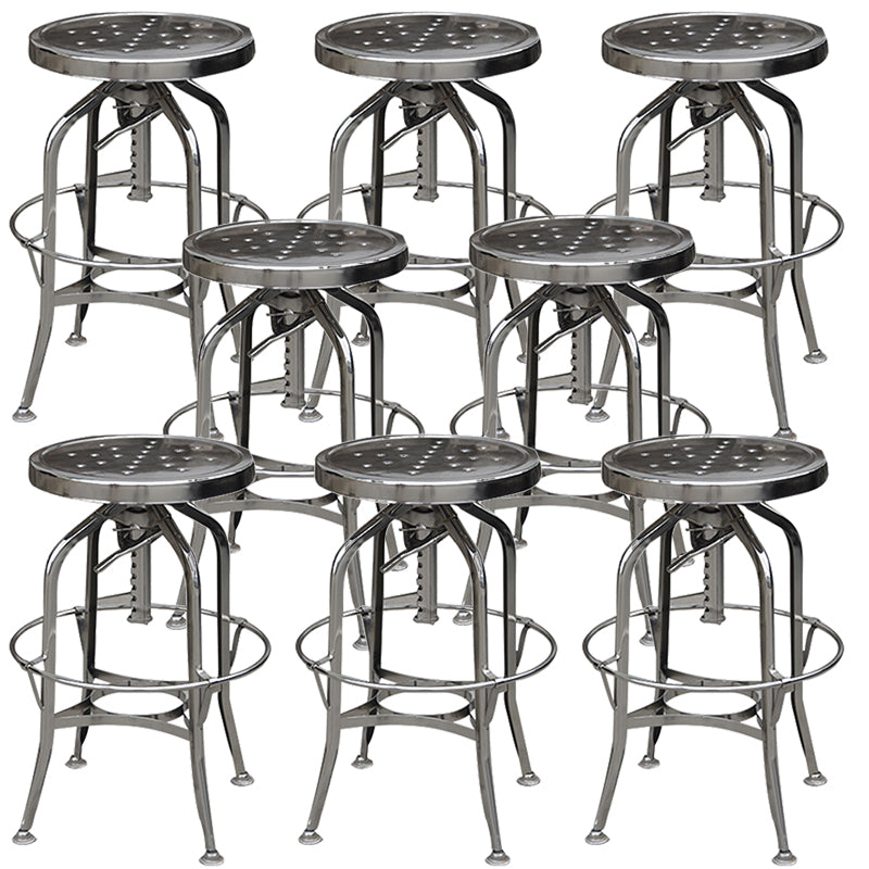 Industrial Metal Legs Bar Stools Indoor Faux Leather Counter Chair