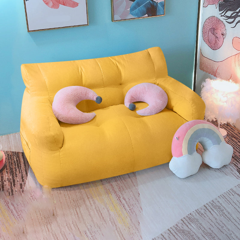 Modern Fabric Loveseat Sofa Rolled Arm Settee for Living Room