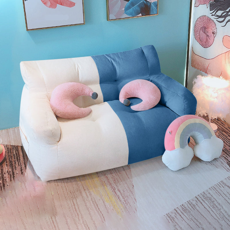 Modern Fabric Loveseat Sofa Rolled Arm Settee for Living Room