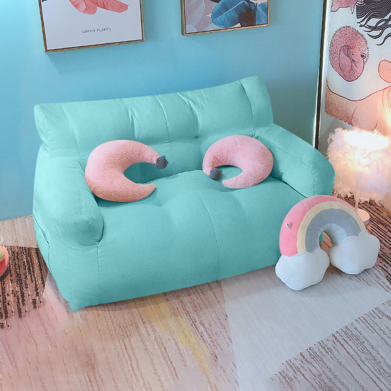 Modern Fabric Loveseat Sofa Rolled Arm Settee for Living Room