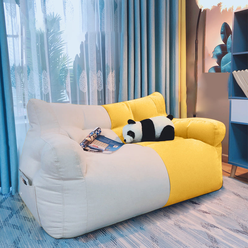 Modern Fabric Loveseat Sofa Rolled Arm Settee for Living Room