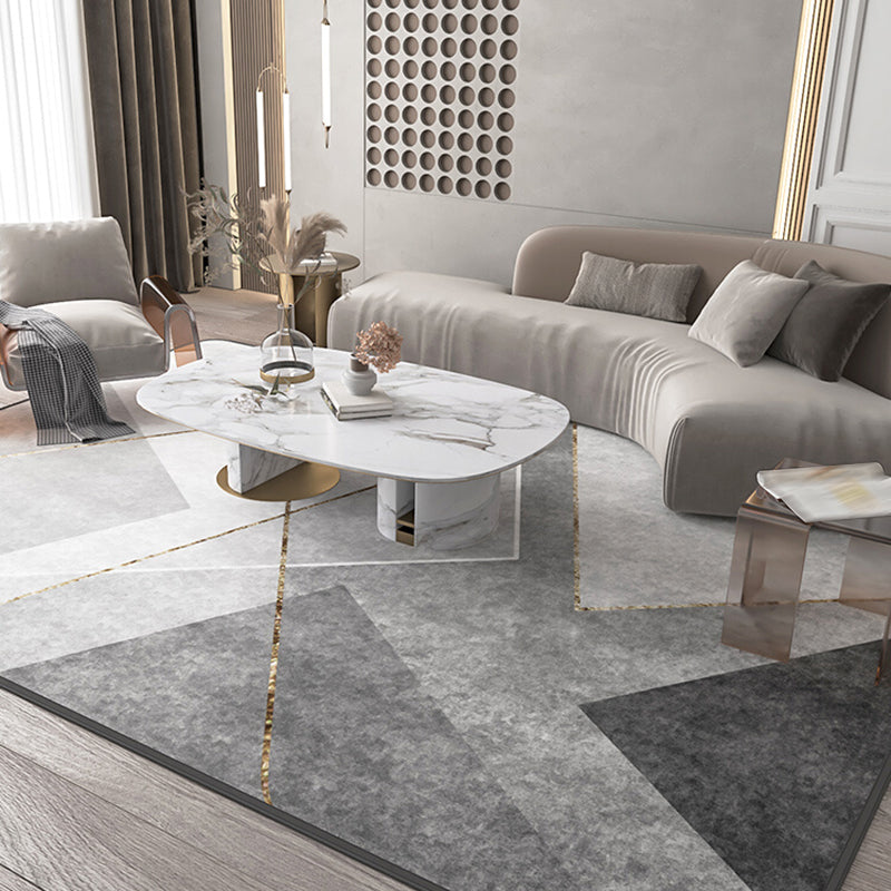 Minimalist Rug Beige Polyester Area Rug Stain Resistant Rug for Home Decor