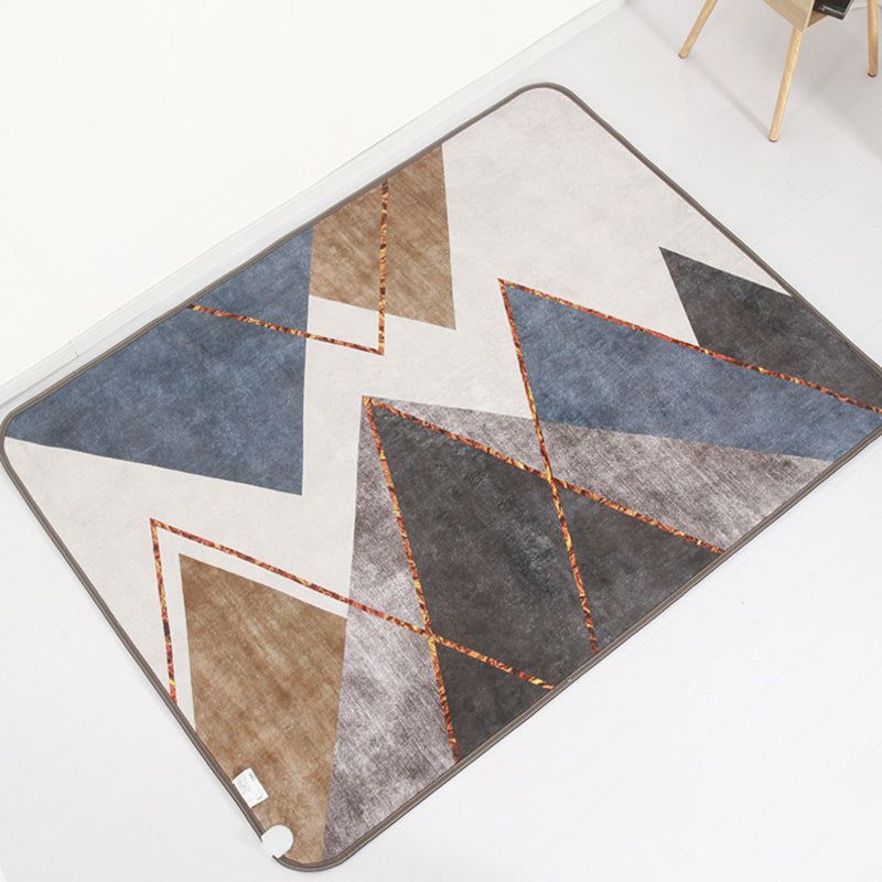 Luxury Lattice Rug Synthetic Modern Anti-Slip Backing Washable Rug for Home Decor