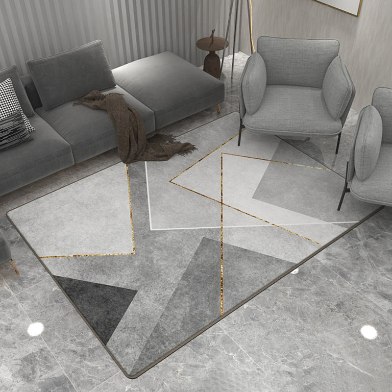 Luxury Lattice Rug Synthetic Modern Anti-Slip Backing Washable Rug for Home Decor